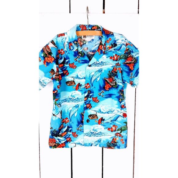 Kids Hawaiian short sleeve button down shirt - 4 toddler - Picture 2 of 4